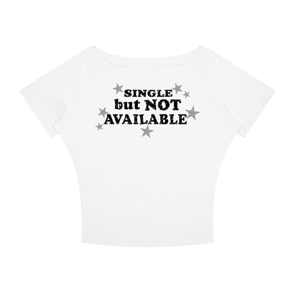 Single, Not Available White Boatneck