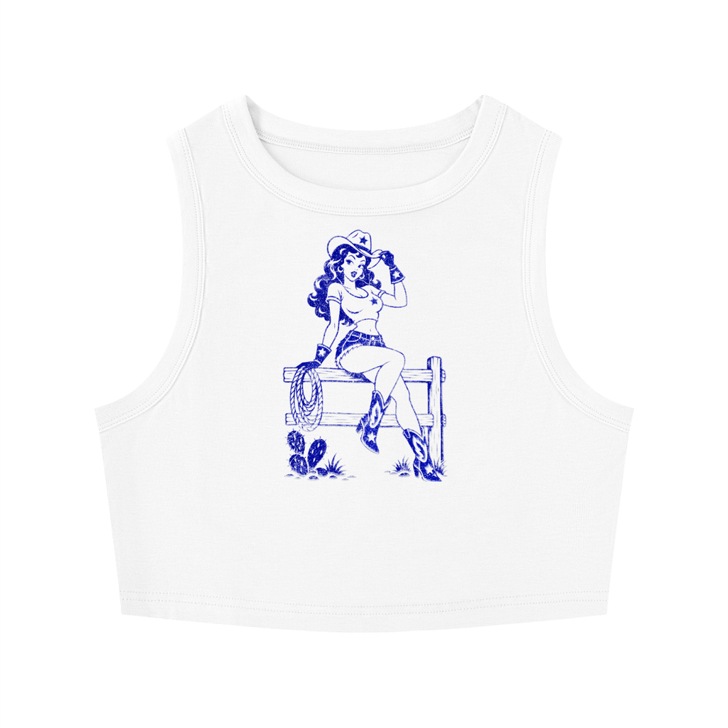 Howdy Babe Women's Tight Crewneck Crop Tank Top