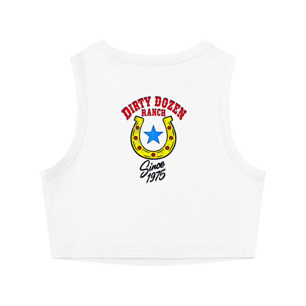Dirty Dozen Ranch Est 75 Women's Tight Crewneck Crop Tank Top