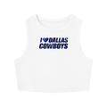 I <3 Dallas Cowboys Women's Tight Crewneck Crop Tank Top
