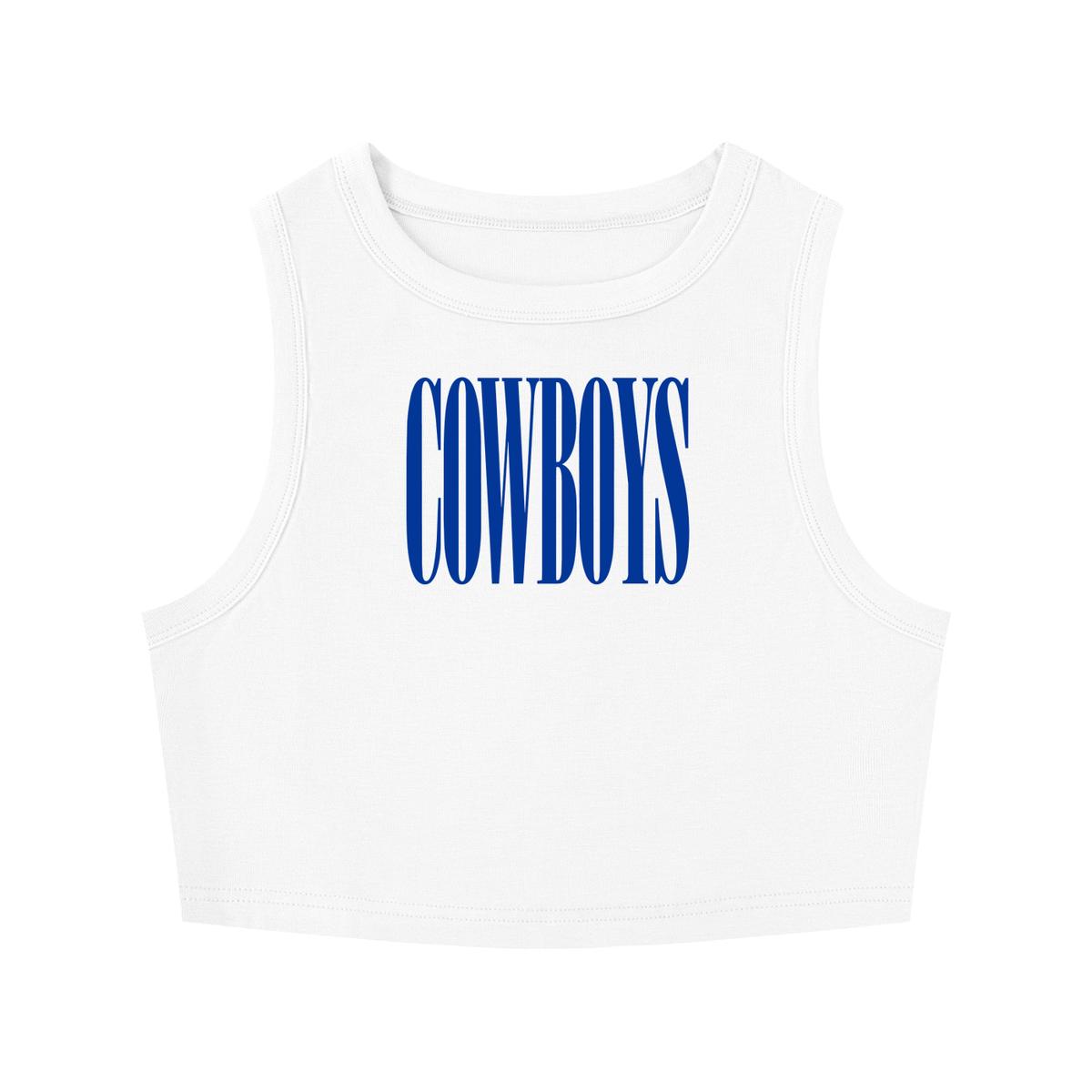 True Blue Women's Tight Crewneck Crop Tank Top