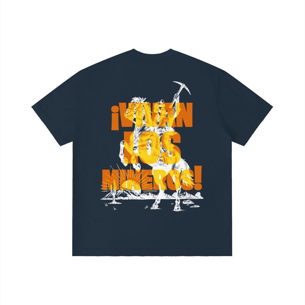 ¡Vivan Los Mineros! Dark Vintage-Wash Distressed Tee