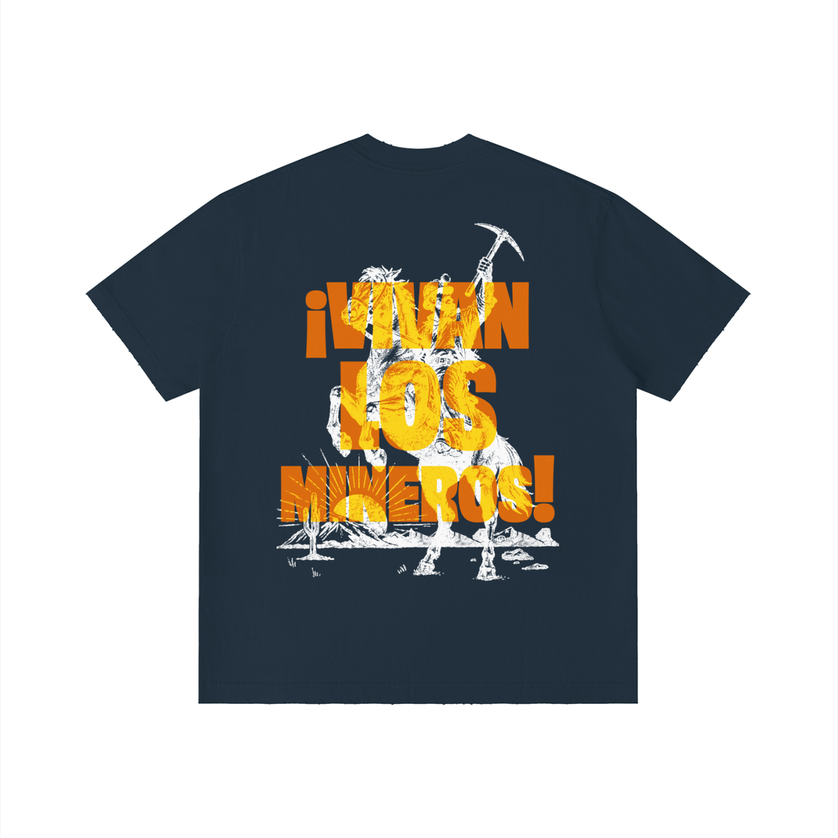 ¡Vivan Los Mineros! Dark Vintage-Wash Distressed Tee
