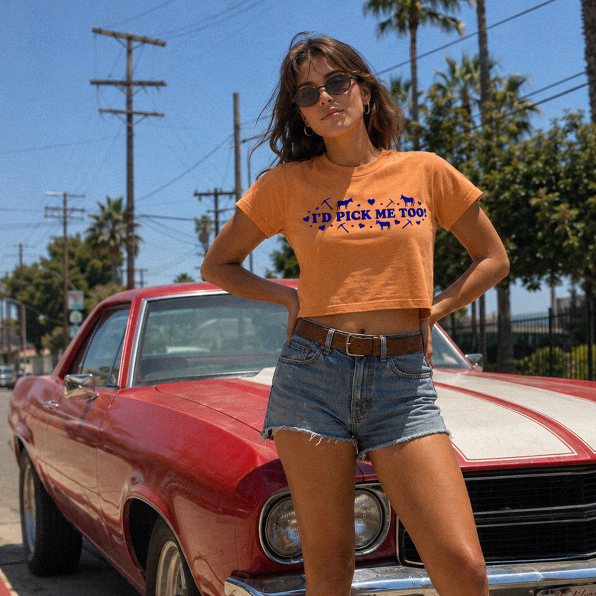 UTEP I’d Pick Me Too Snow-Wash Crop Tee