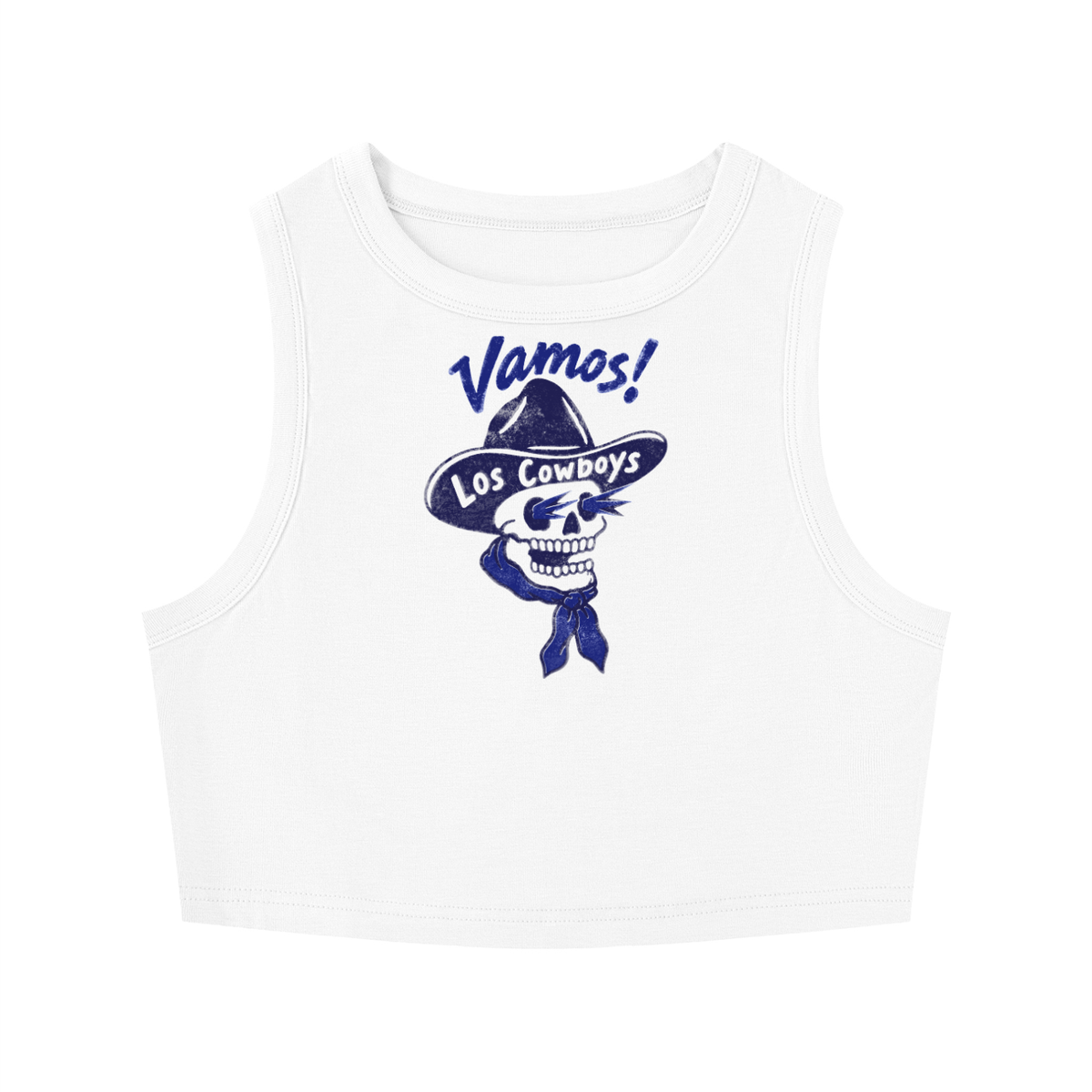 Vamos Cowboys Women's Tight Crewneck Crop Tank Top