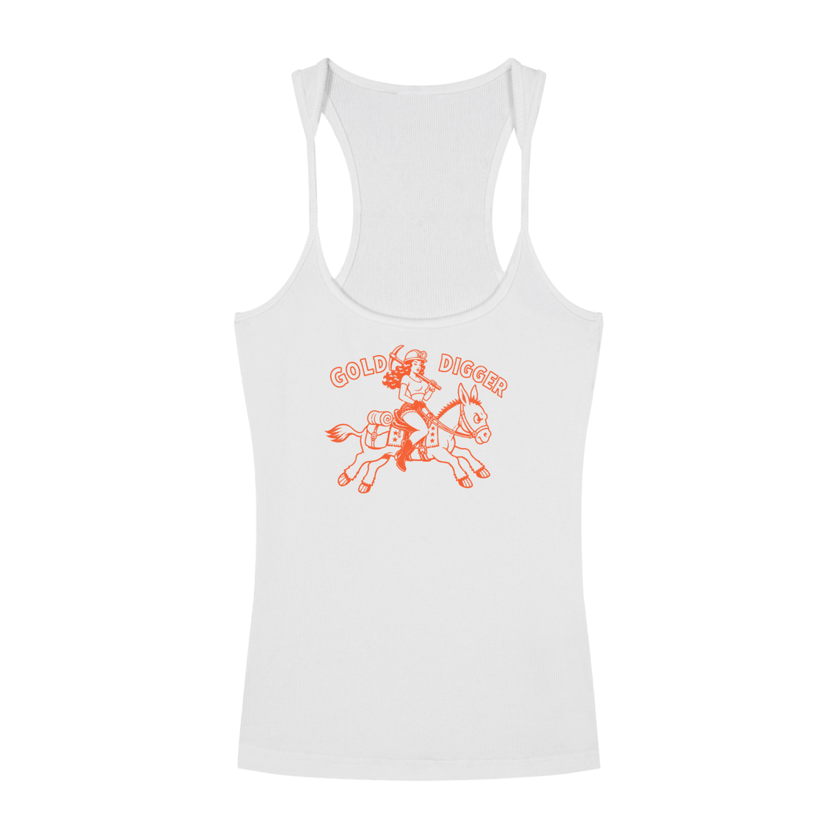 Gold Digger Ribbed Racerback Tank