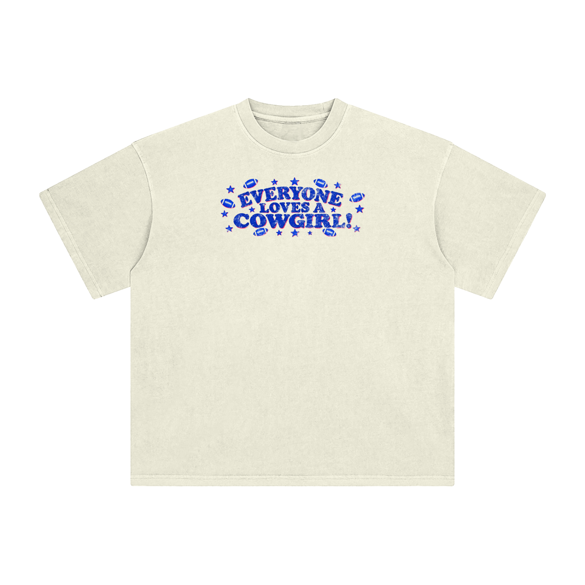 Everyone loves a cowgirl Enzyme Washed T-Shirt