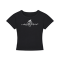 Barbed Heart Black Crop
