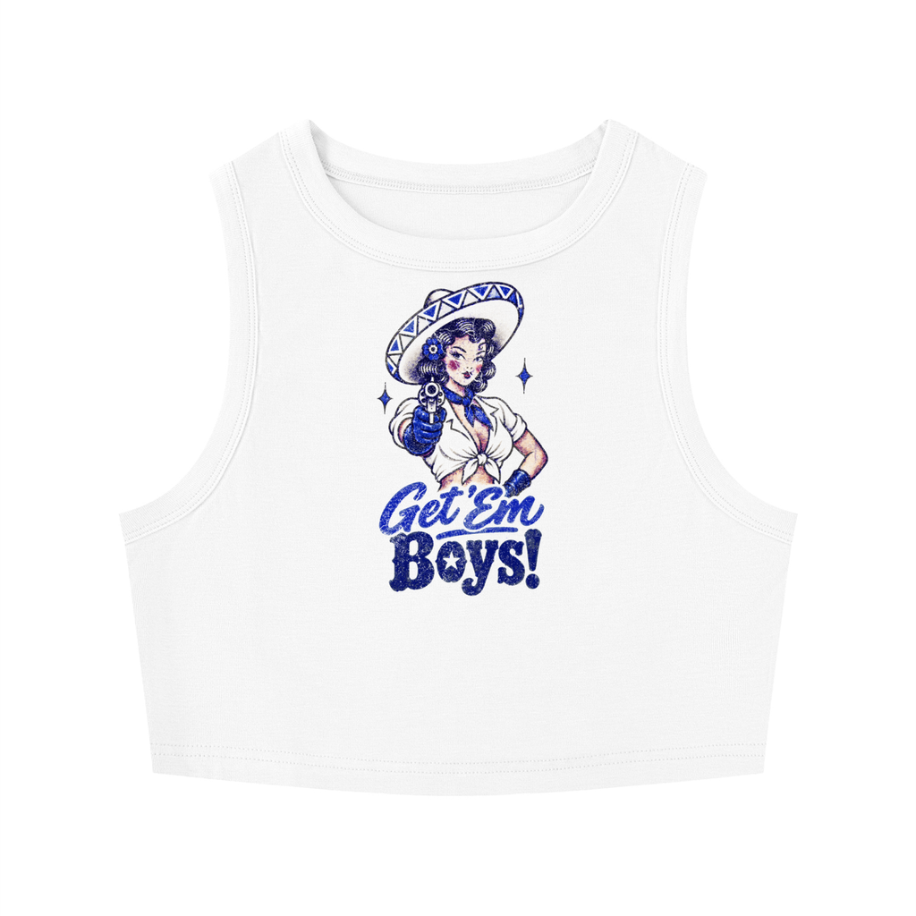 Get 'em boys! Women's Tight Crewneck Crop Tank Top