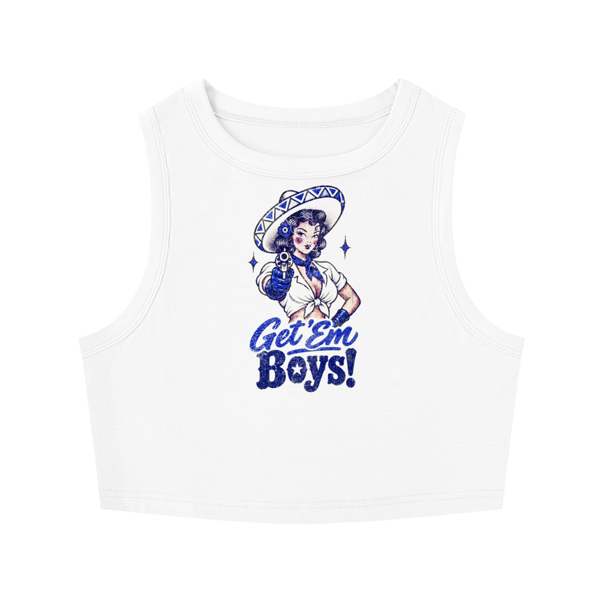 Get 'em boys! Women's Tight Crewneck Crop Tank Top