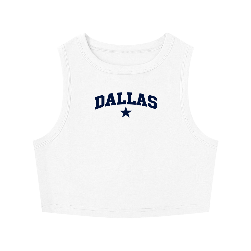 Dallas Star Women's Tight Crewneck Crop Tank Top