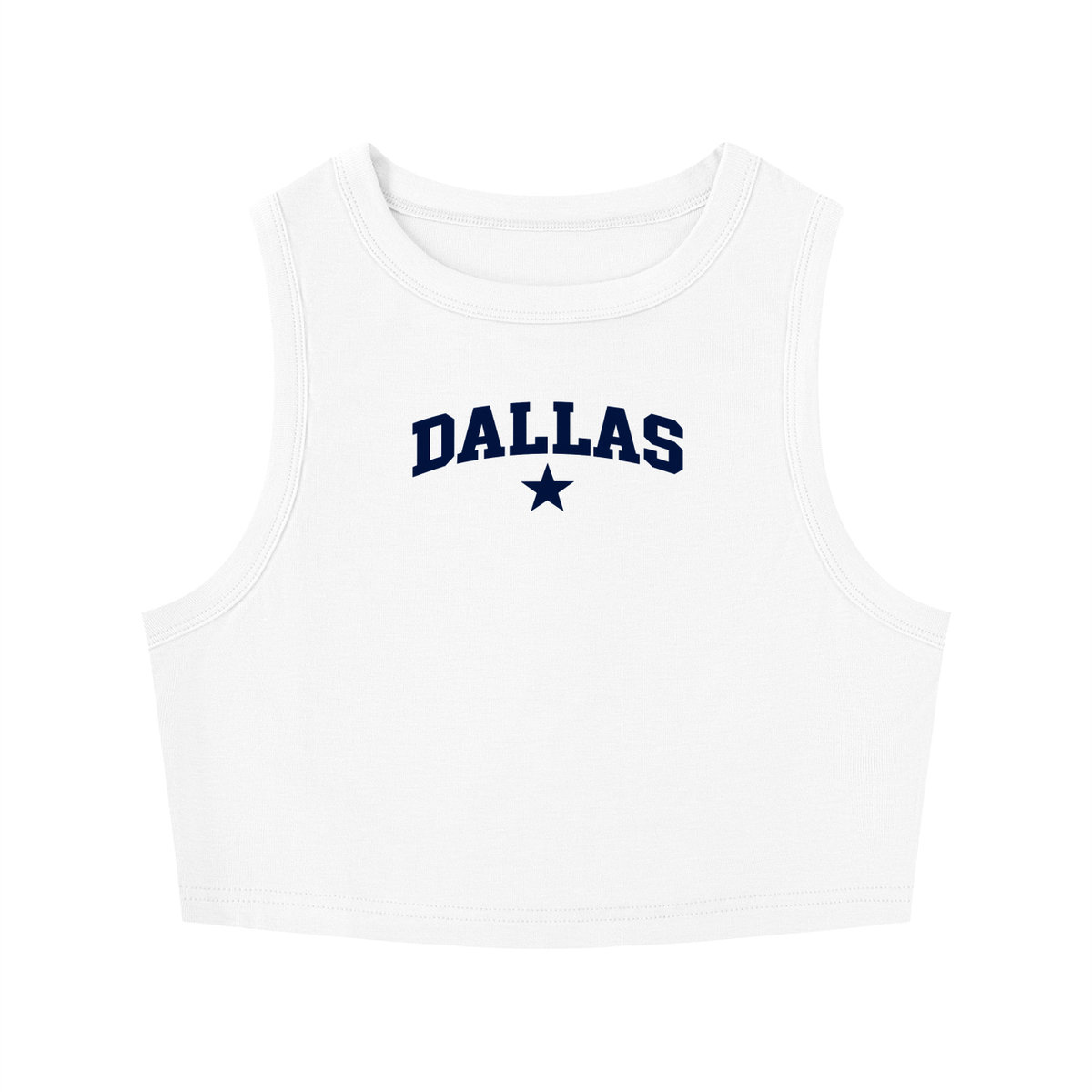 Dallas Star Women's Tight Crewneck Crop Tank Top