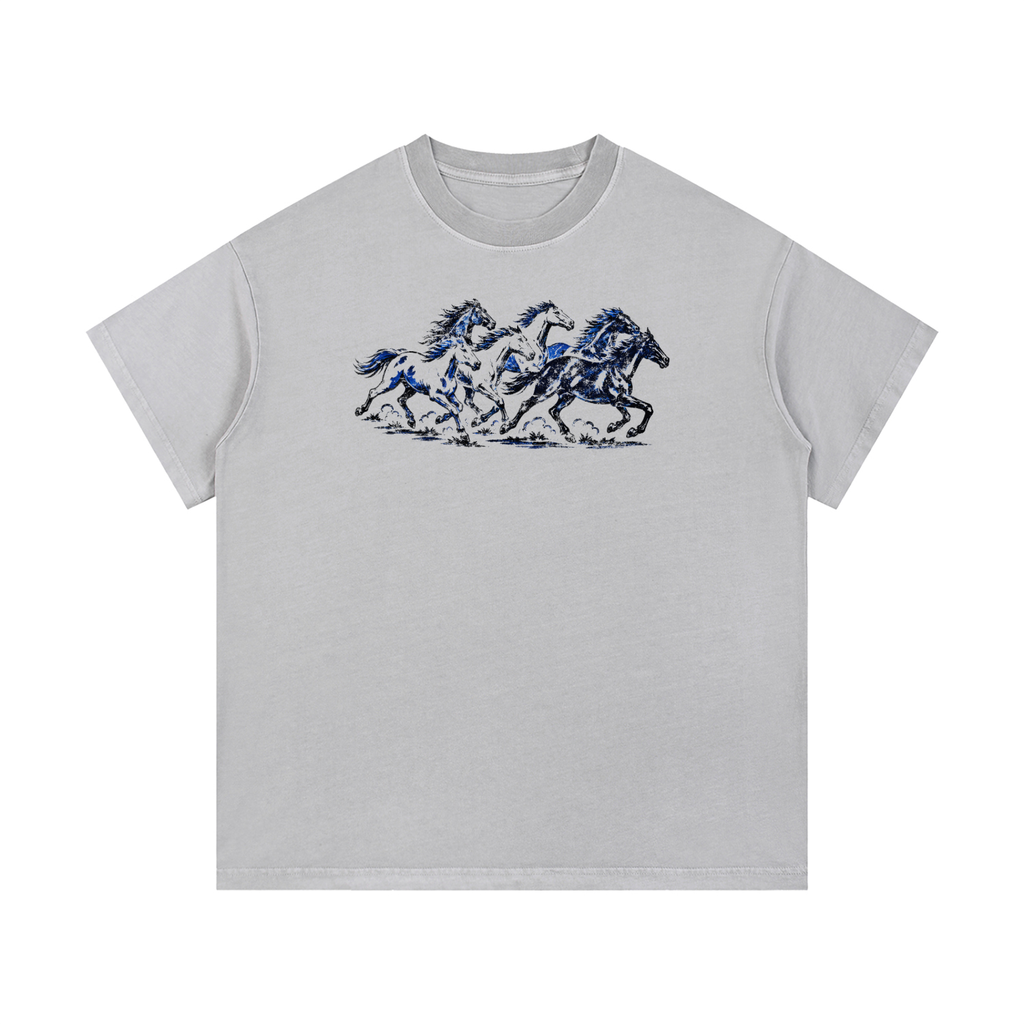 Wild Mustangs Vintage Wash Cotton T-Shirt