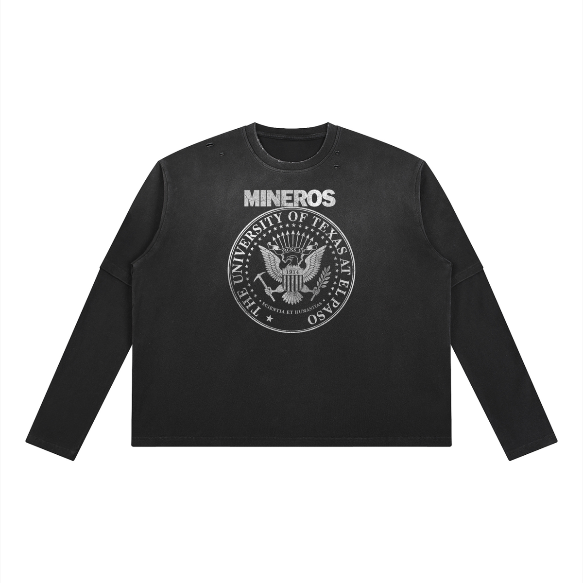 Mineros Collegiate Seal Layered Long-Sleeve Tee