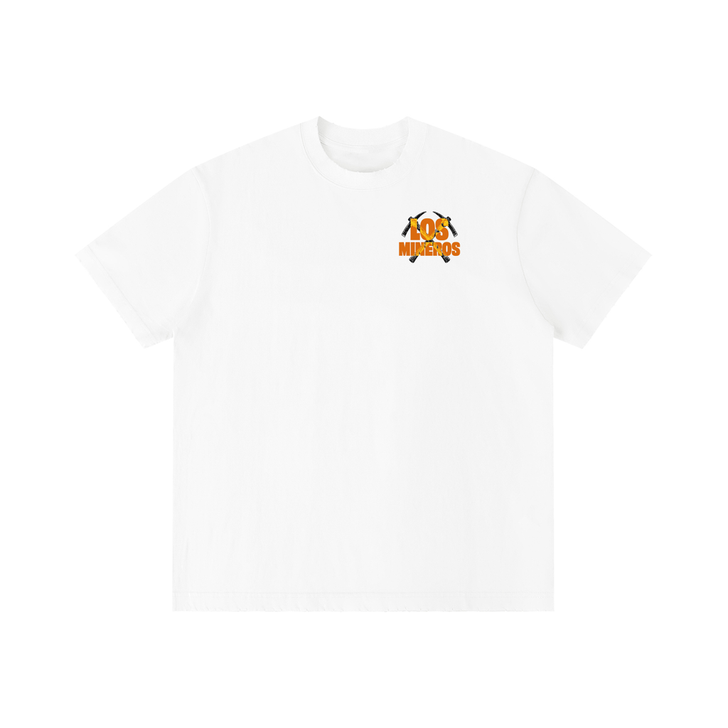 ¡Vivan Los Mineros! White Vintage-Wash Distressed Tee