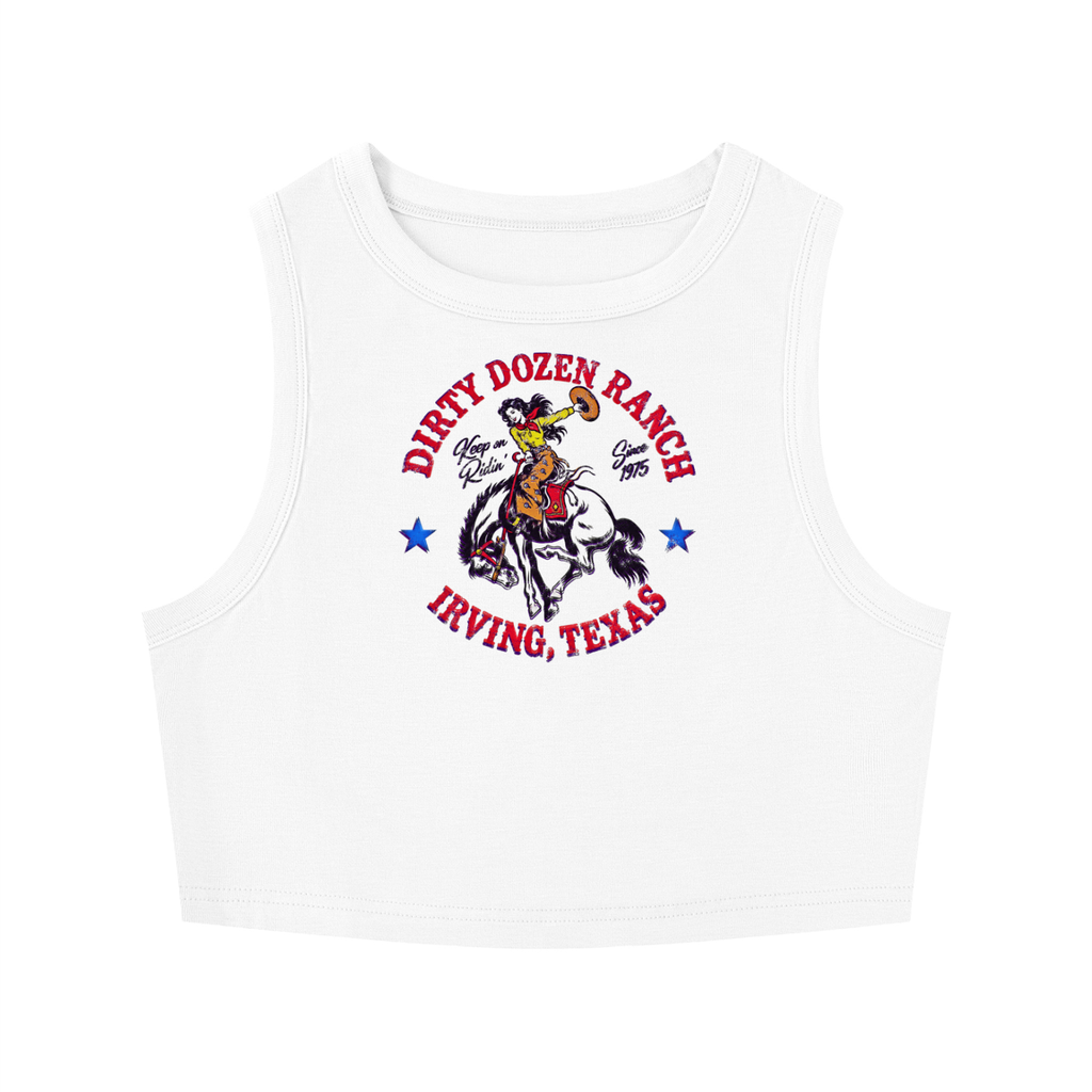 Dirty Dozen Ranch Est 75 Women's Tight Crewneck Crop Tank Top