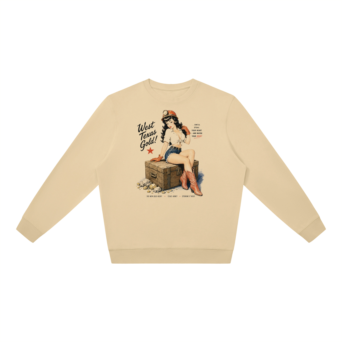 West Texas Gold Pin-Up Oversized Crewneck