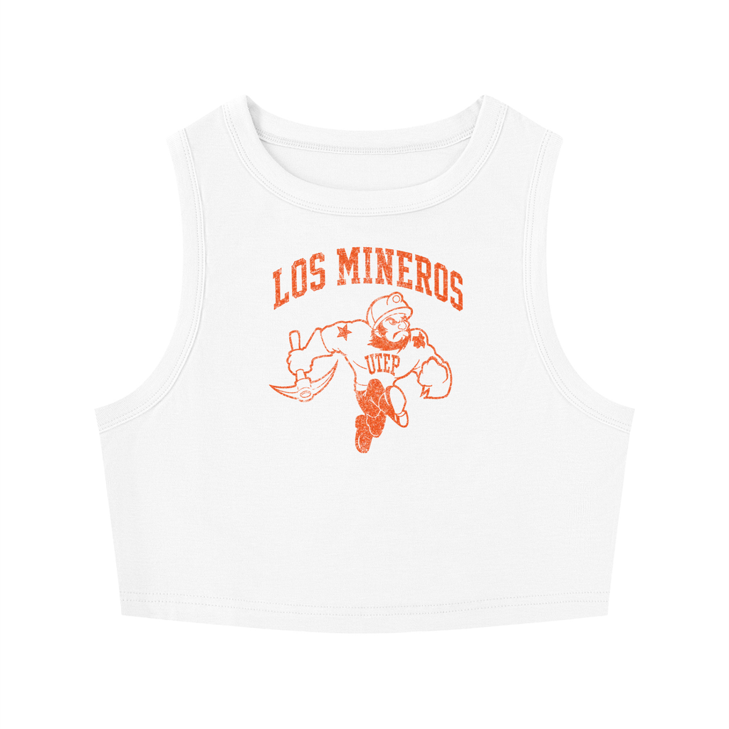 Los Mineros Mascot  Fitted Crop Tank