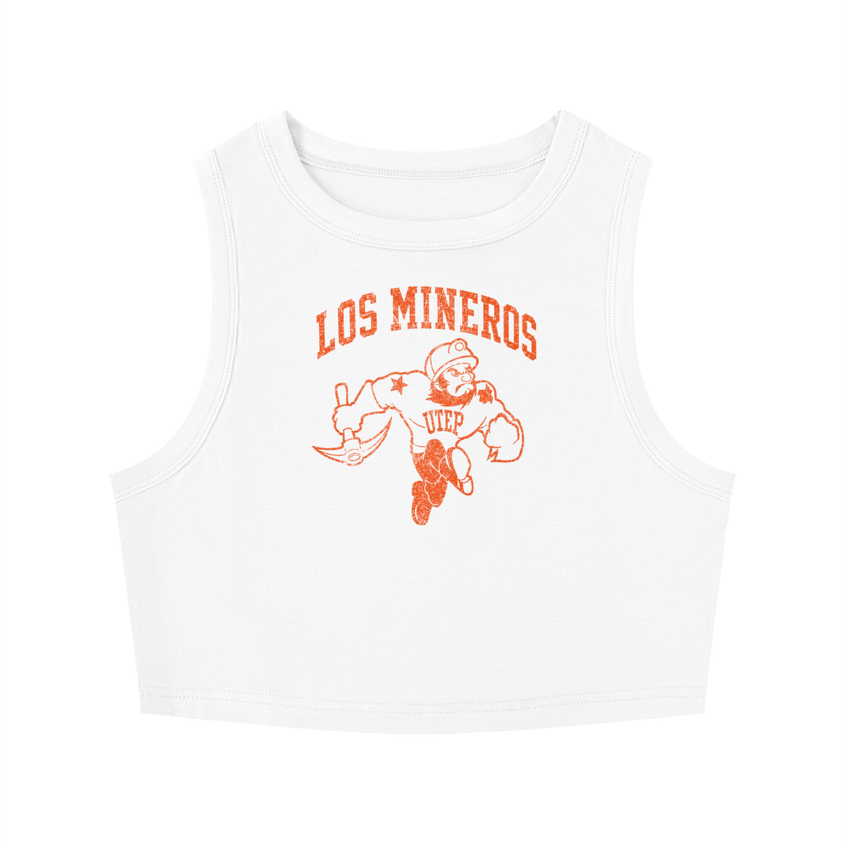 Los Mineros Mascot  Fitted Crop Tank