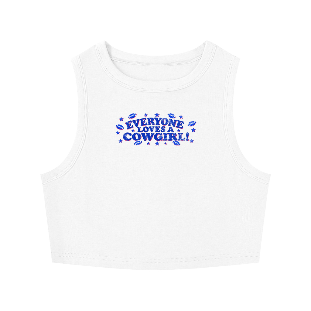 Everyone loves a cowgirl Women's Tight Crewneck Crop Tank Top