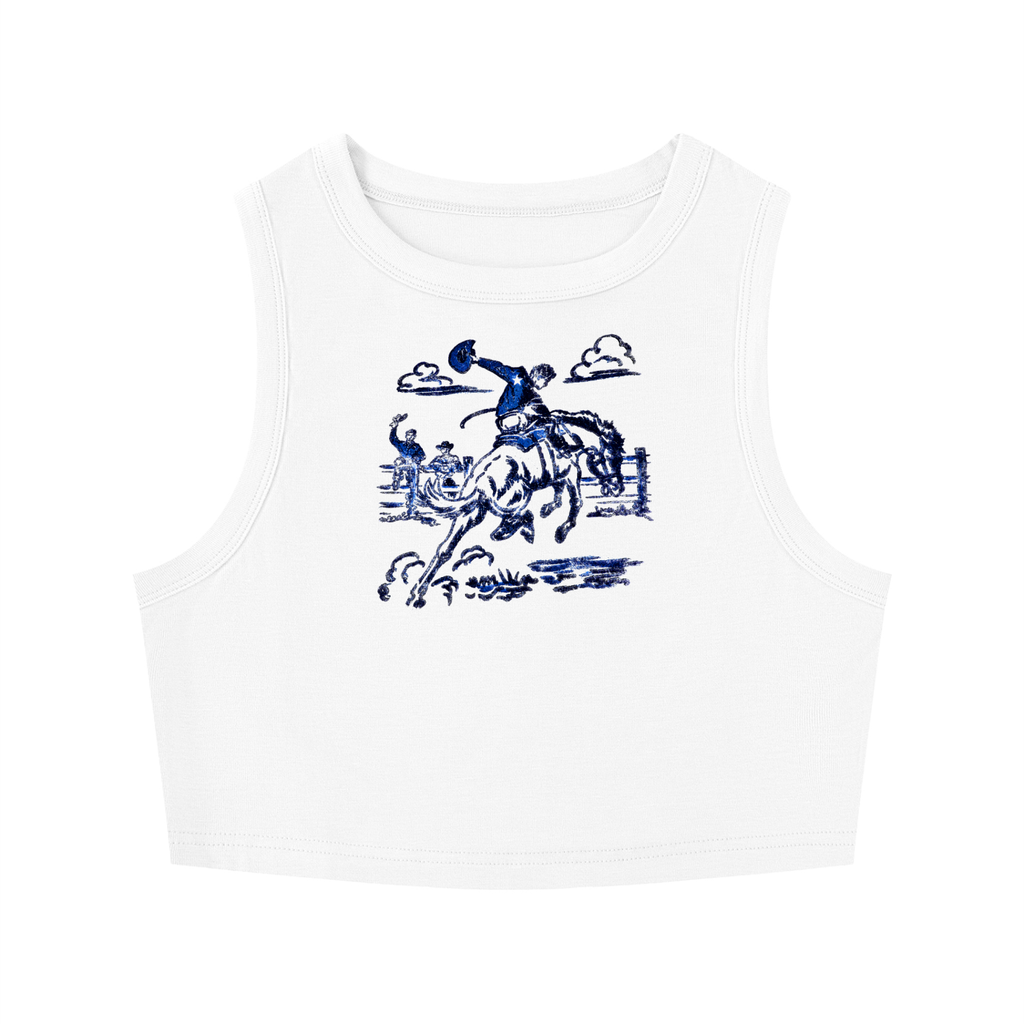 King of the Rodeo Women's Tight Crewneck Crop Tank Top