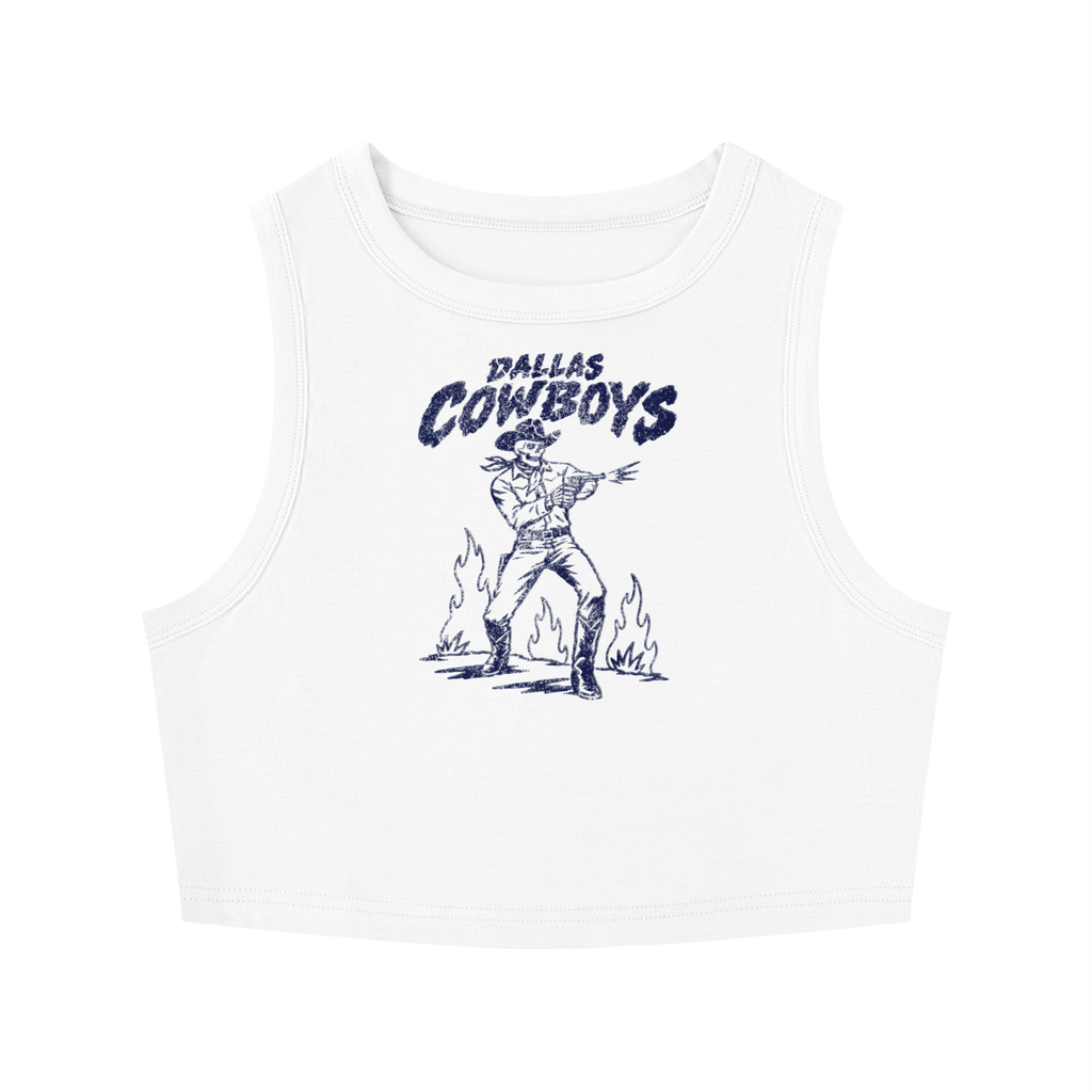 Welcome to the big D Women's Tight Crewneck Crop Tank Top