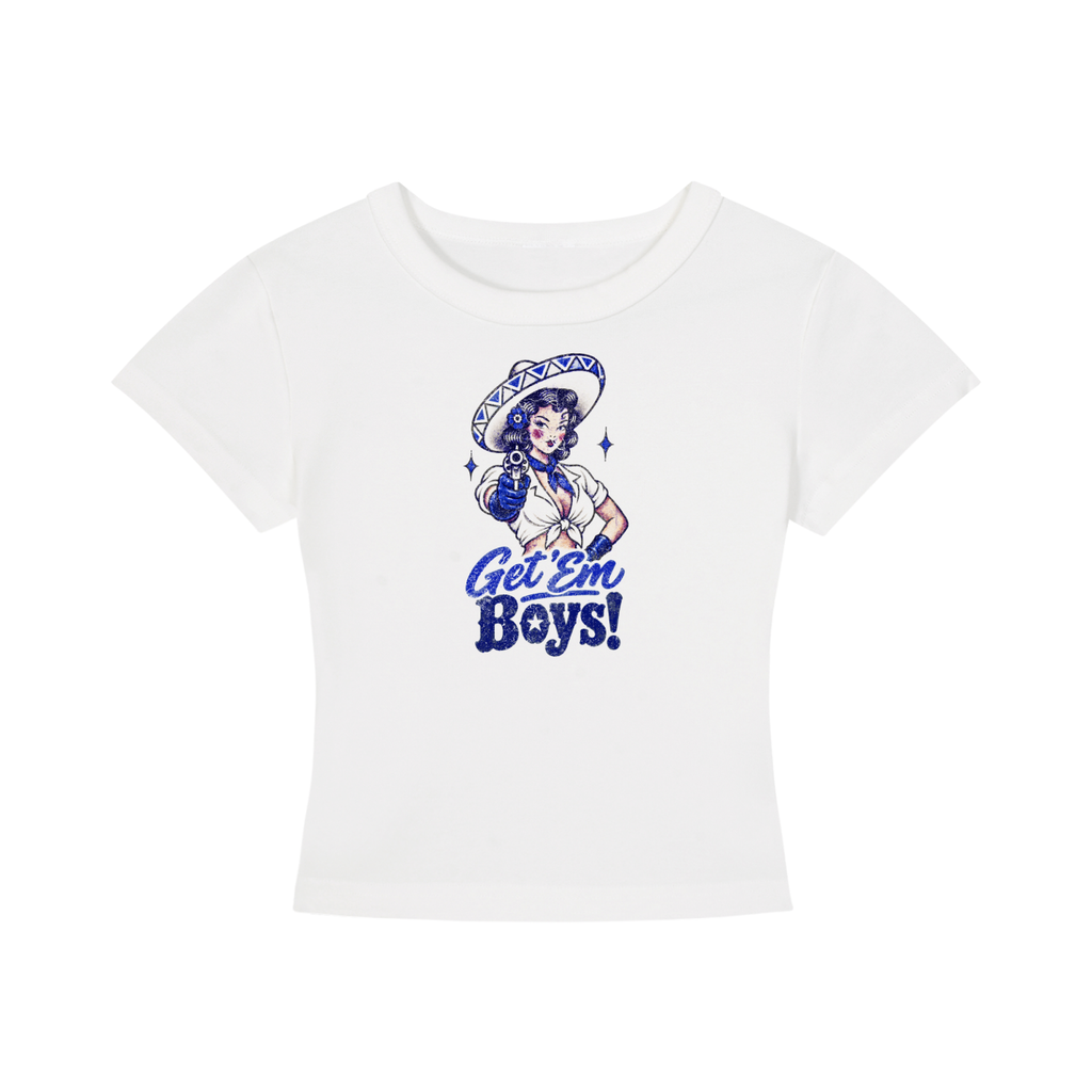 Get 'em boys! Women's Cropped T-Shirt
