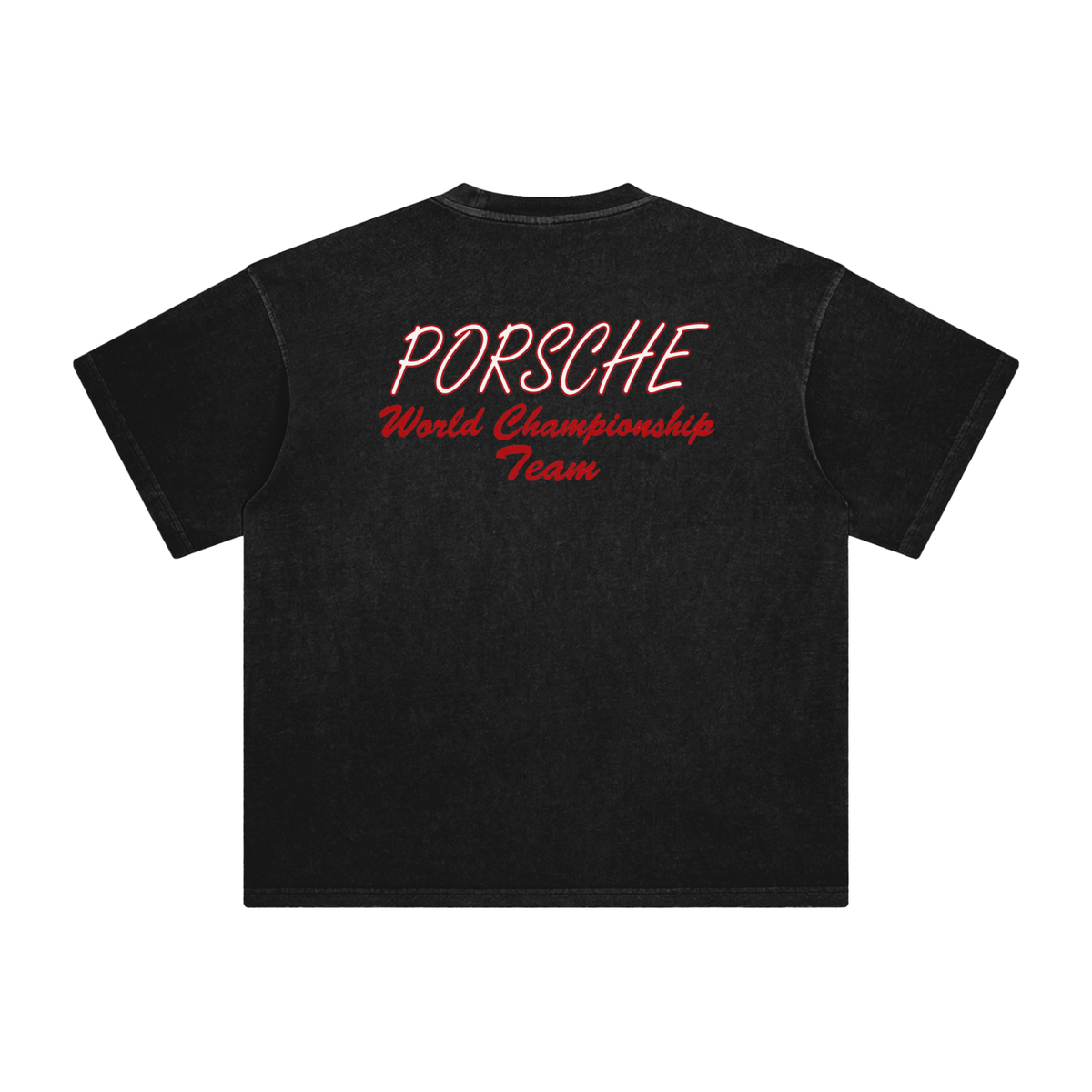 Porsche Red & Yellow Replica — Enzyme-Washed Tee