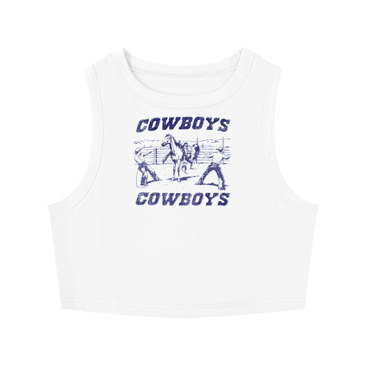 Bronco Bustin' Women's Tight Crewneck Crop Tank Top