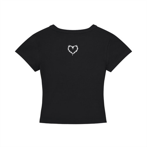 Barbed Heart Black Crop