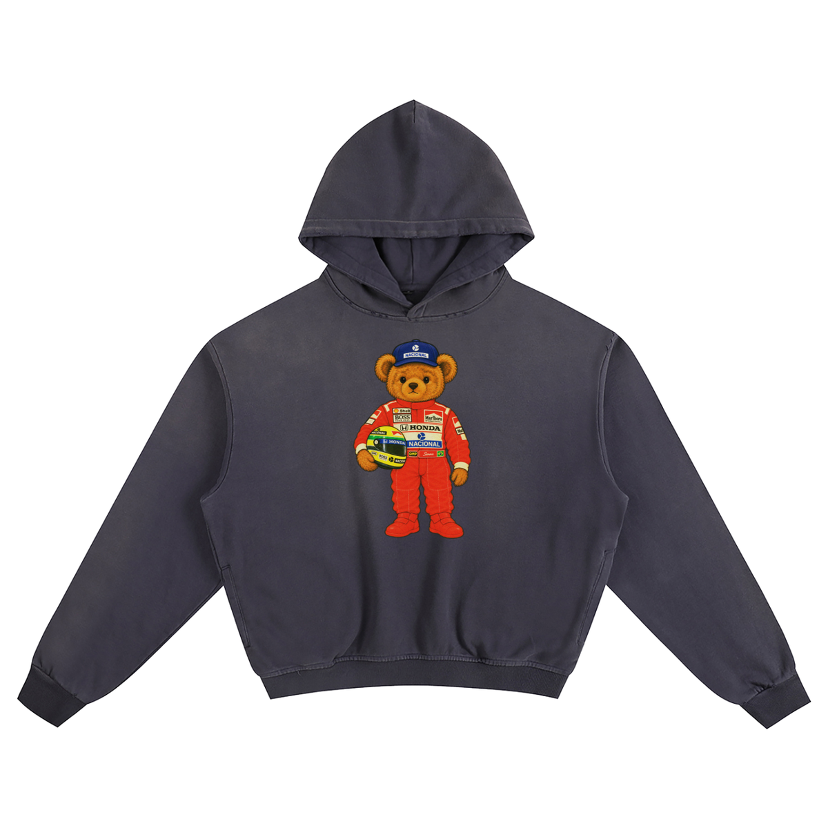 Senna Bear — 1992-Inspired Sunfade Boxy Hoodie
