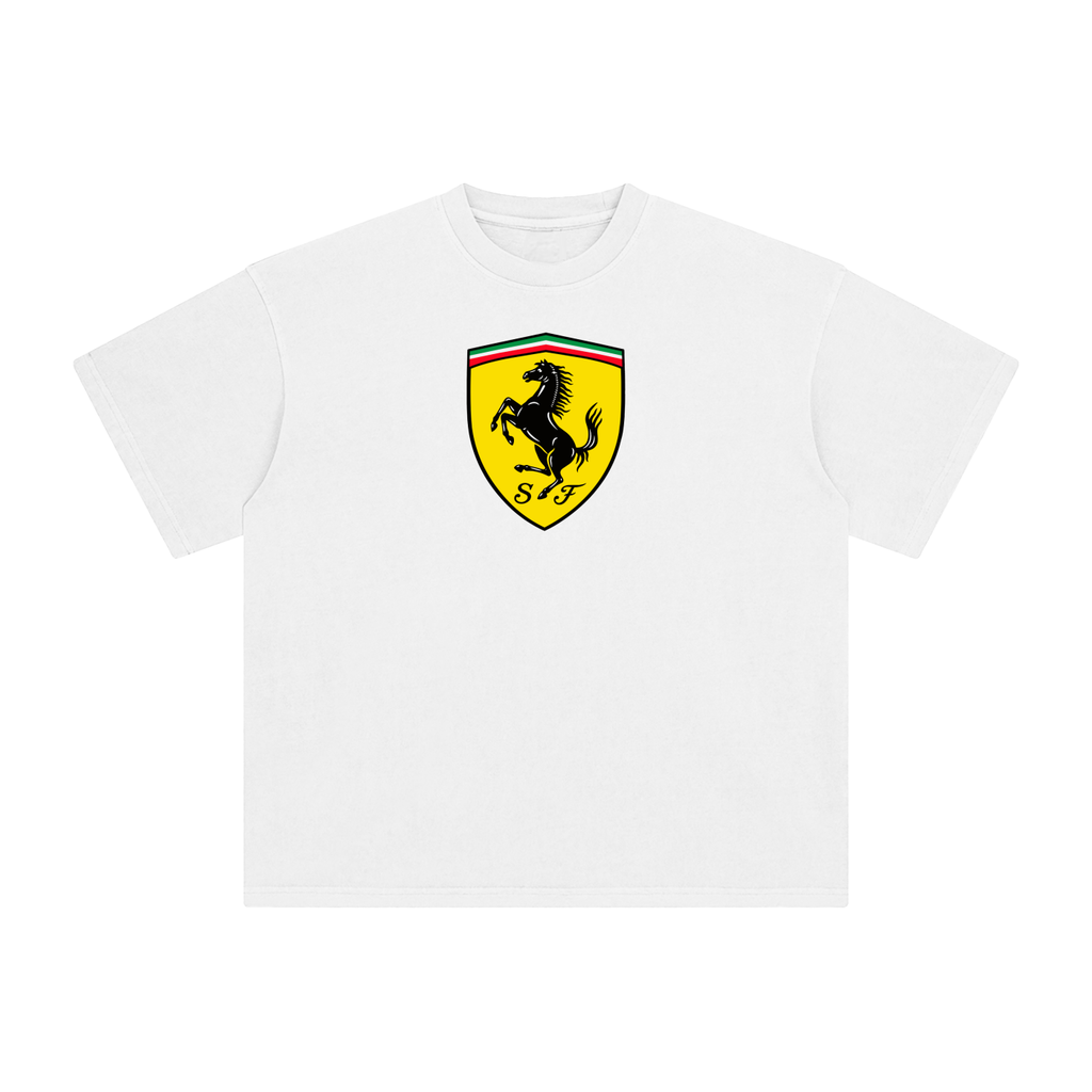 Scuderia Ferrari Shield — Enzyme-Washed Tee