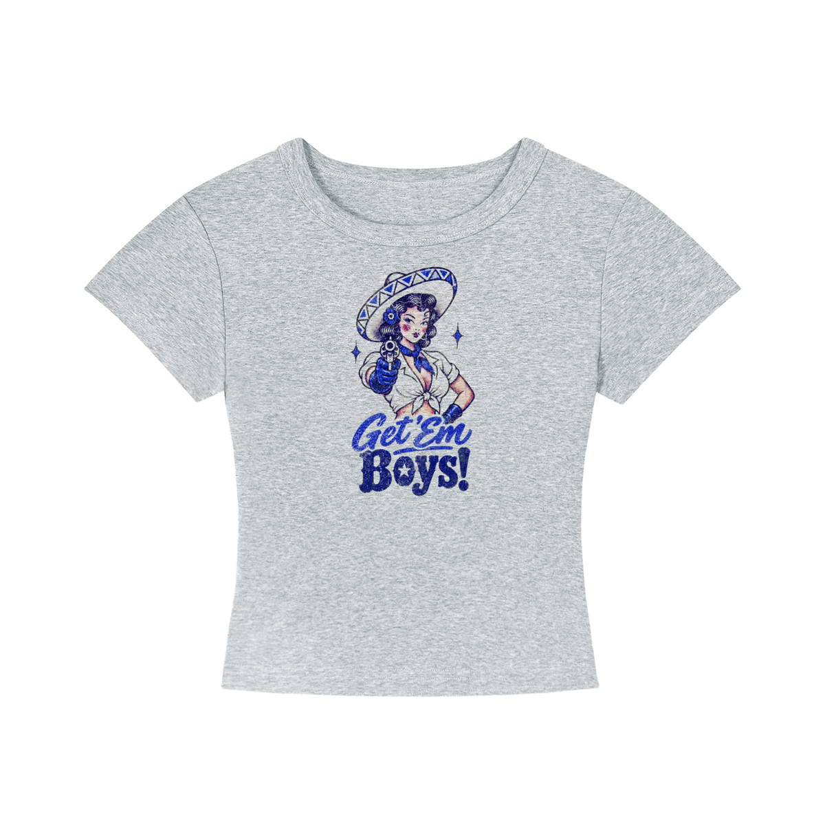 Get 'em boys! Women's Cropped T-Shirt