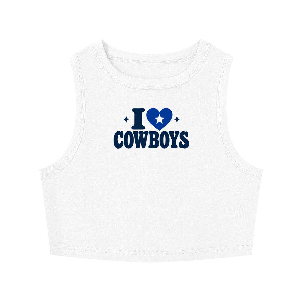 I <3 COWBOYS Women's Tight Crewneck Crop Tank Top