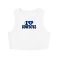 I <3 COWBOYS Women's Tight Crewneck Crop Tank Top