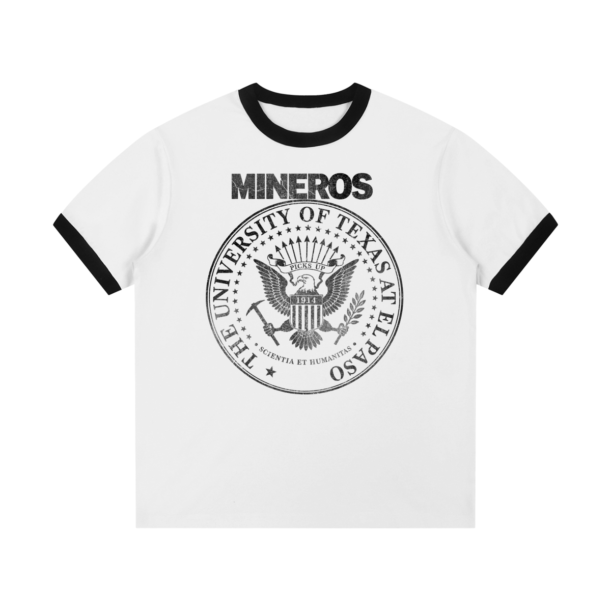 UTEP Los Mineros Heritage Seal Ringer Tee