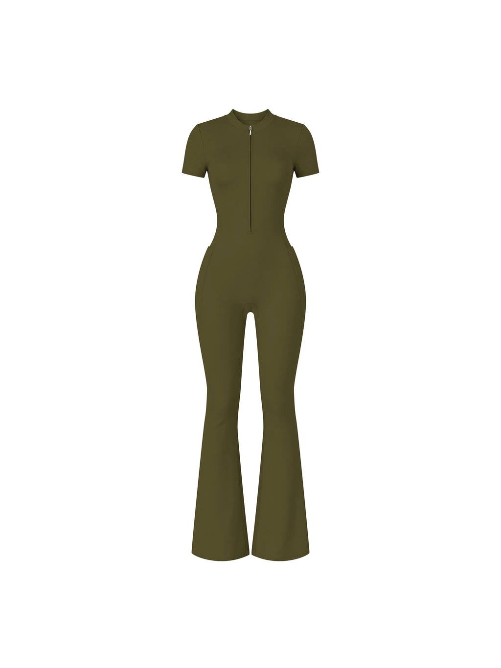 Flared Leg Quarter-Zip Jumpsuit — supplier gallery 20