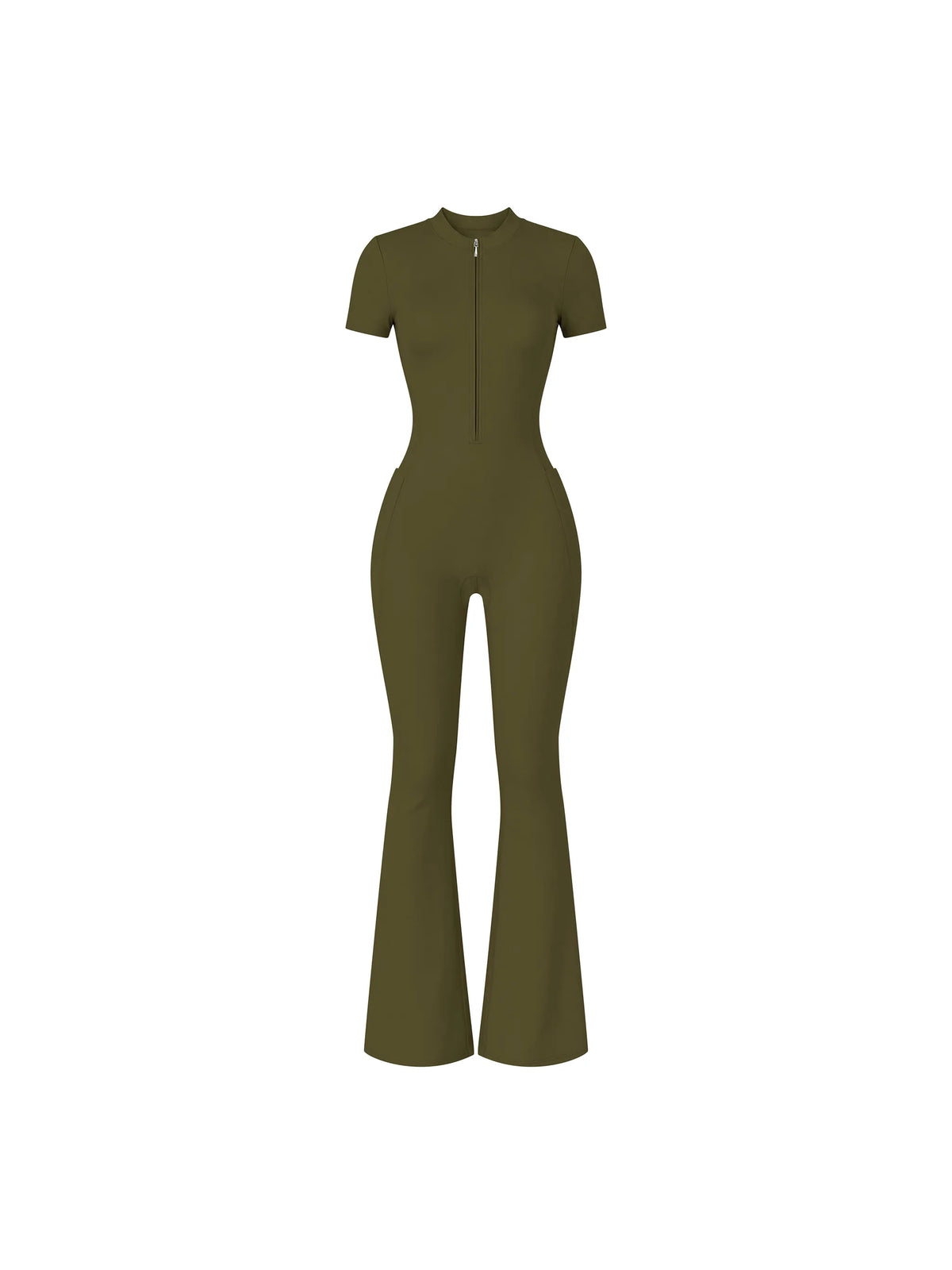 Flared Leg Quarter-Zip Jumpsuit — supplier gallery 20