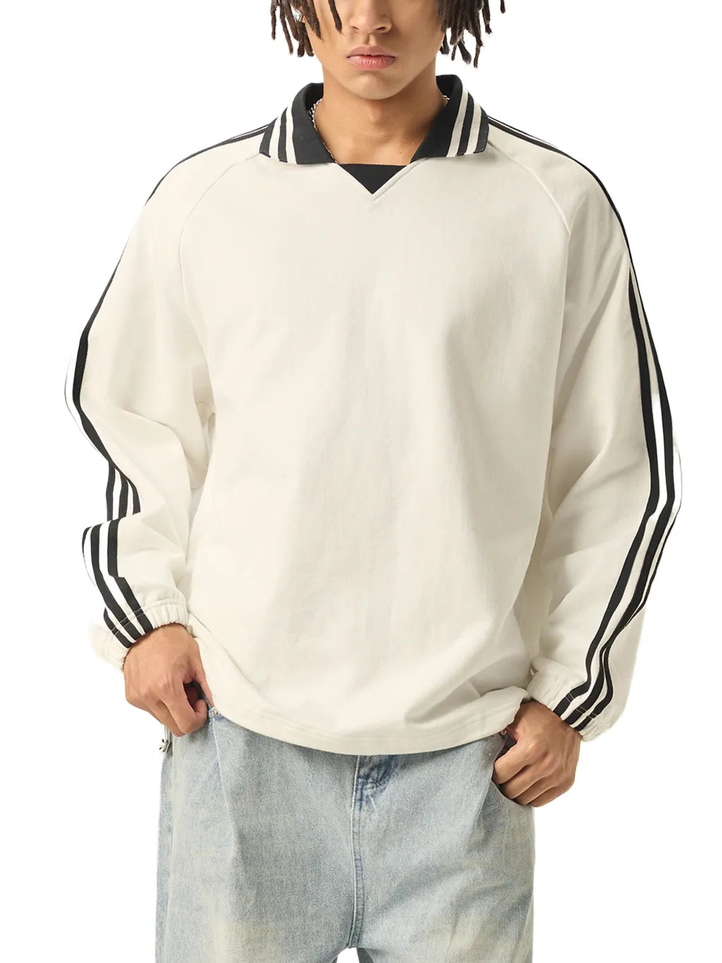 SGS Striped Collar Sweatshirt — supplier view 5