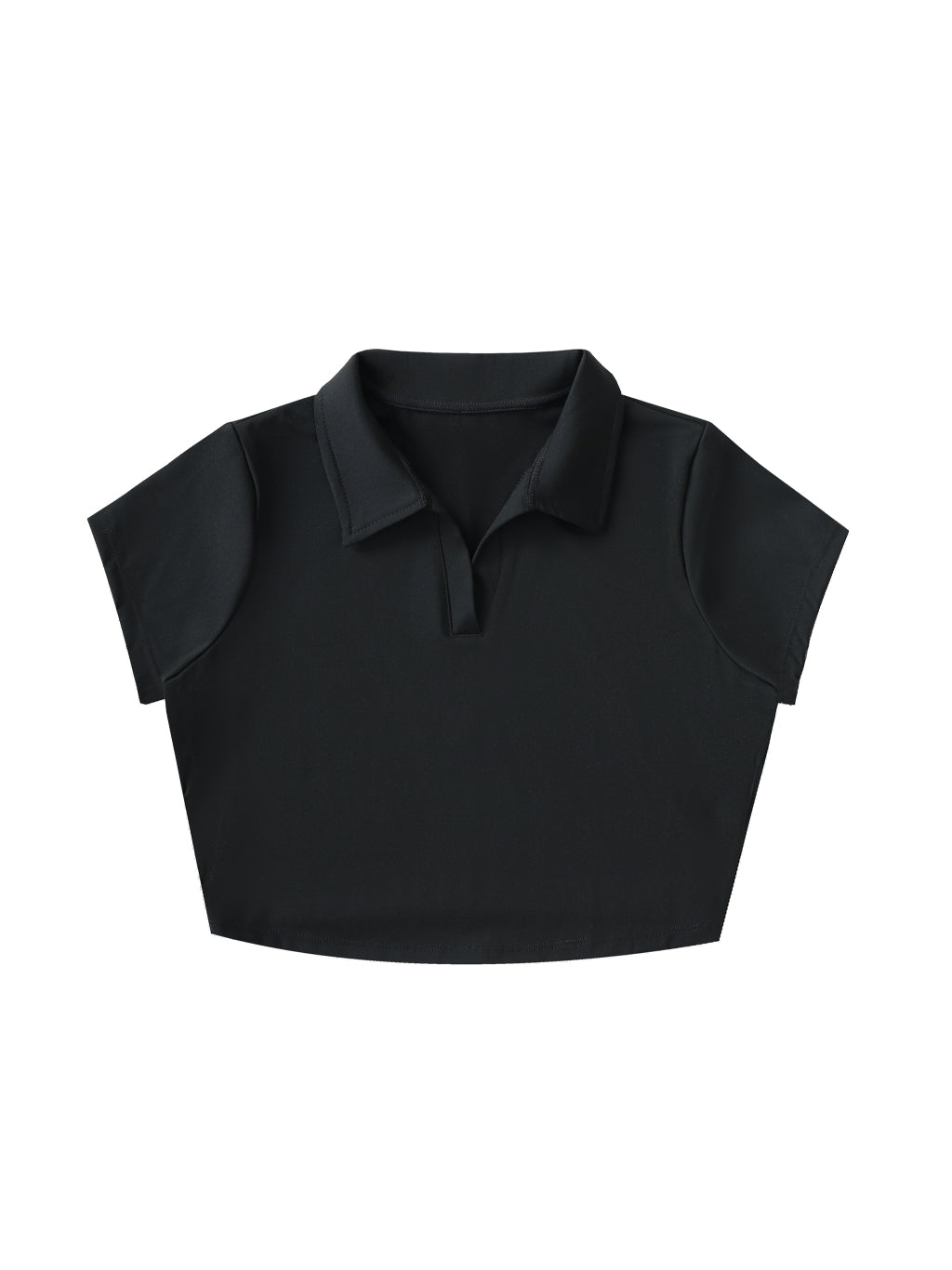V-Neck Lapel Crop Top — supplier gallery 1