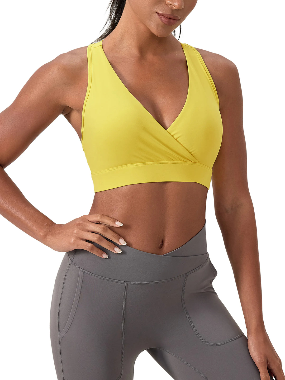 Crossover V-Neck Sports Bra — supplier gallery 5