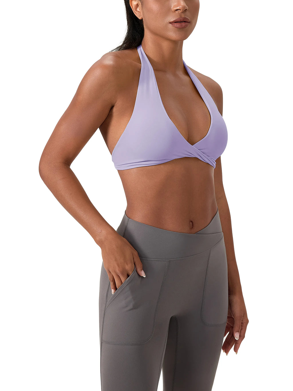 Pleated Halter Sports Bra — supplier gallery 6