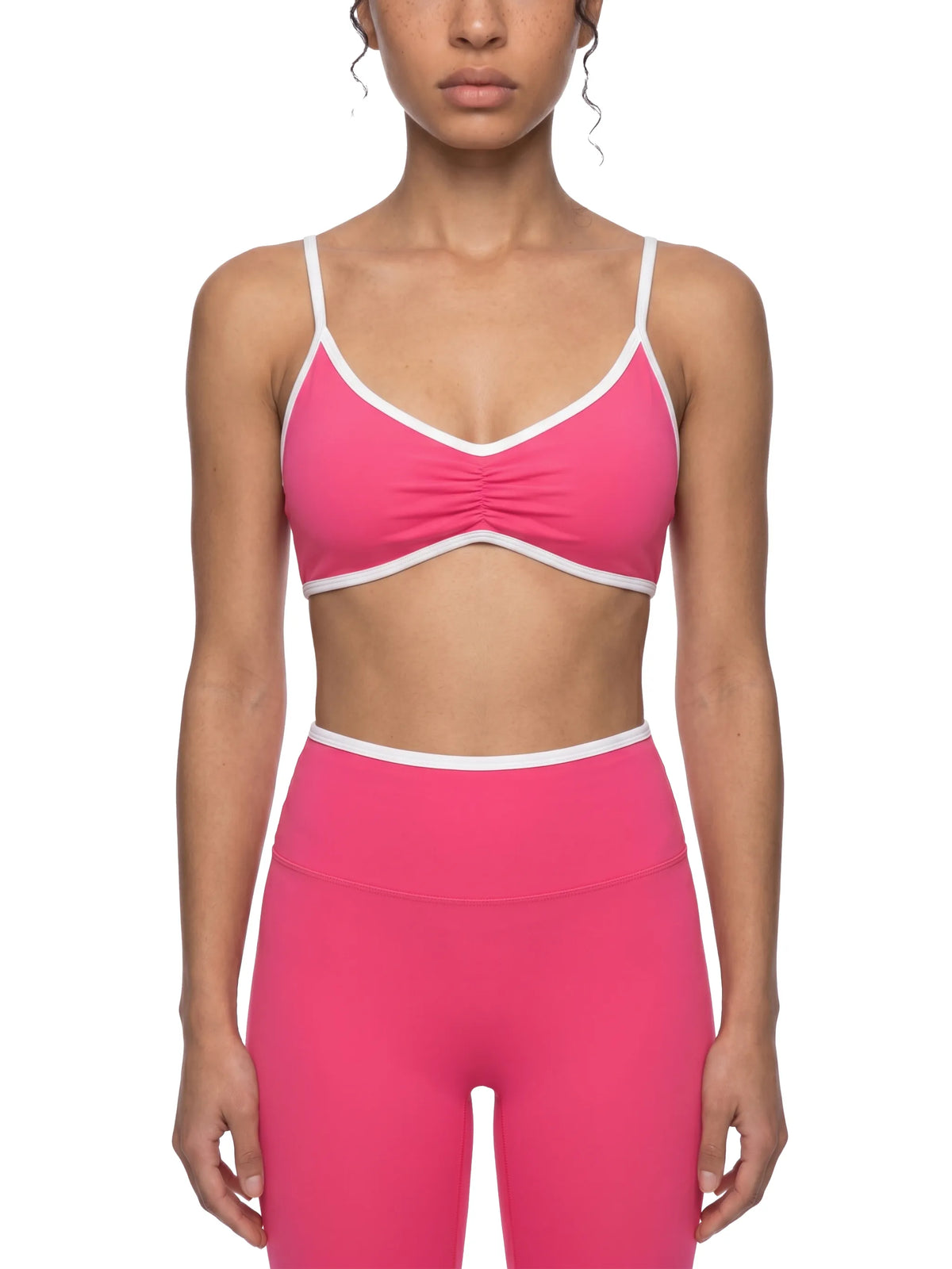 Color Block Ruched V-Neck Sports Bra — supplier gallery 3