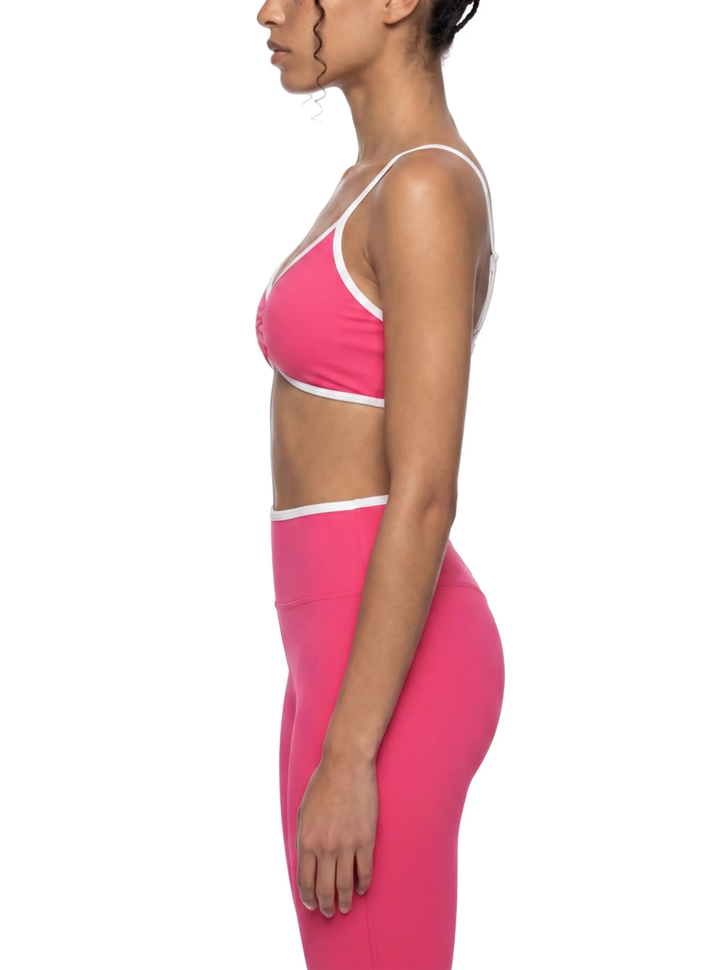 Color Block Ruched V-Neck Sports Bra — supplier gallery 4