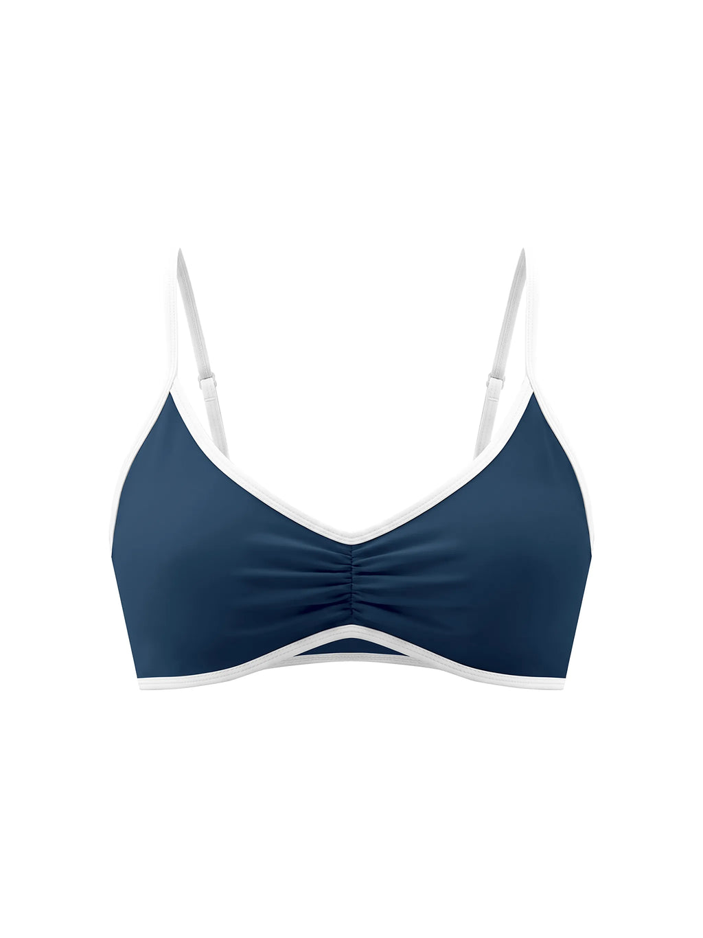 Color Block Ruched V-Neck Sports Bra — supplier gallery 1