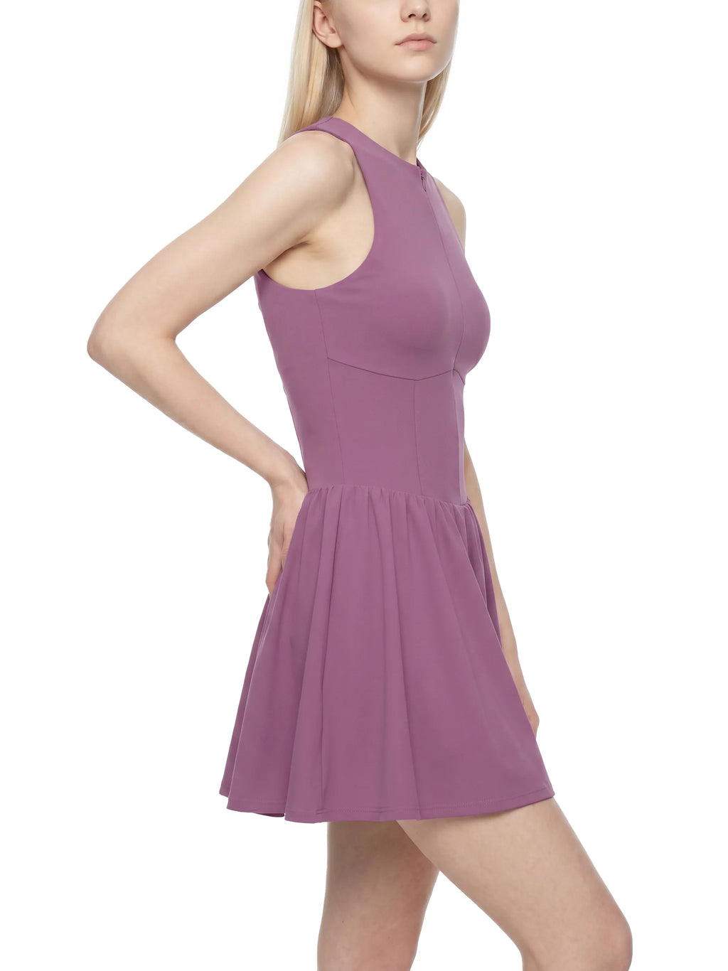 Ruched Sleeveless Full-Zip Dress — supplier gallery 6