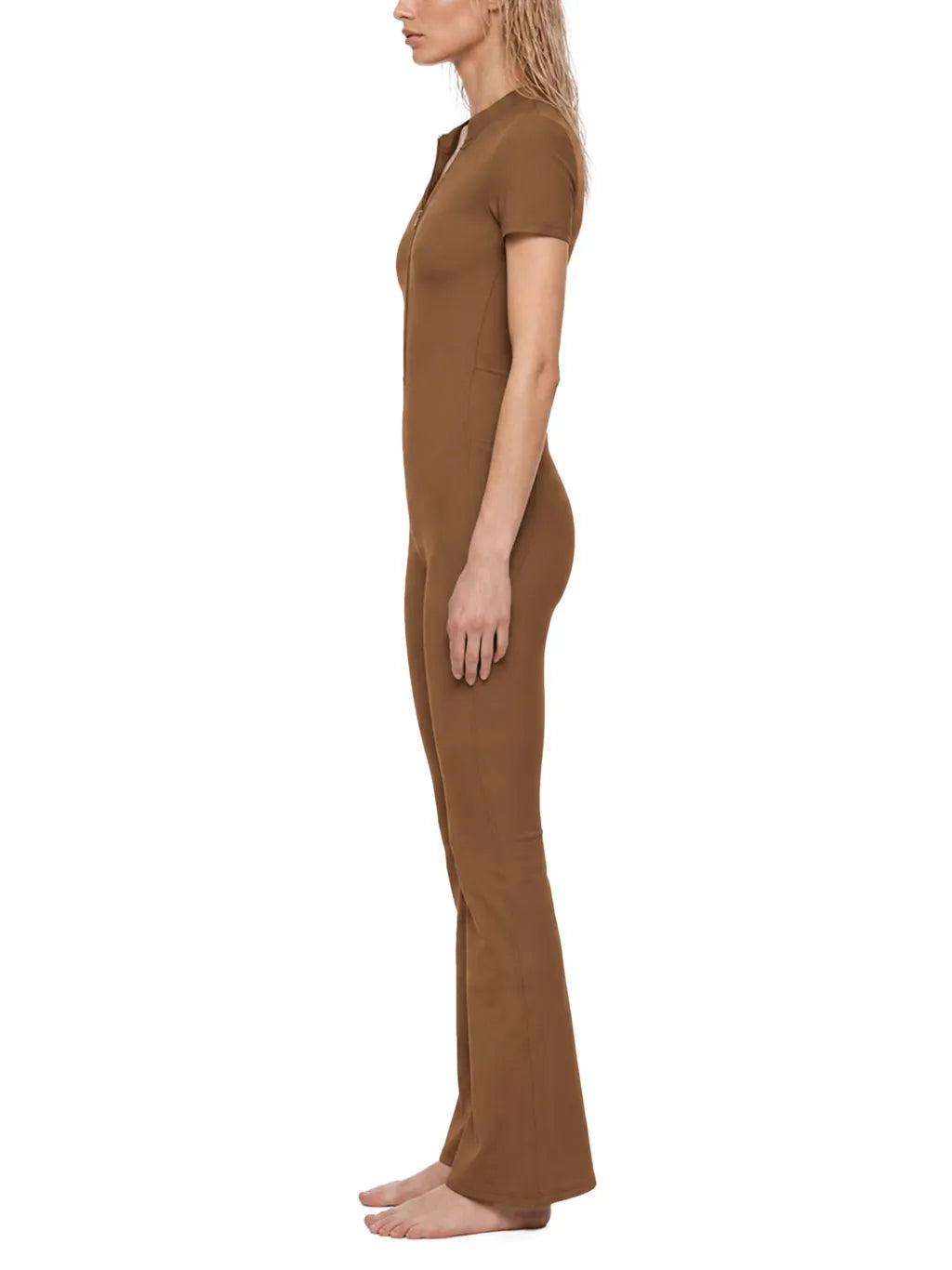 Flared Leg Quarter-Zip Jumpsuit — supplier gallery 4