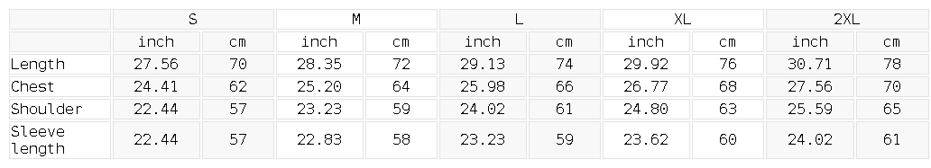 SGS Snow Wash Sweatshirt — size guide