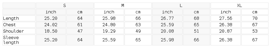 SGS Oversized Cotton Sweater — size guide