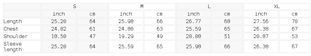 SGS Oversized Cotton Sweater — size guide